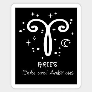 Aries Personality White Print Sticker